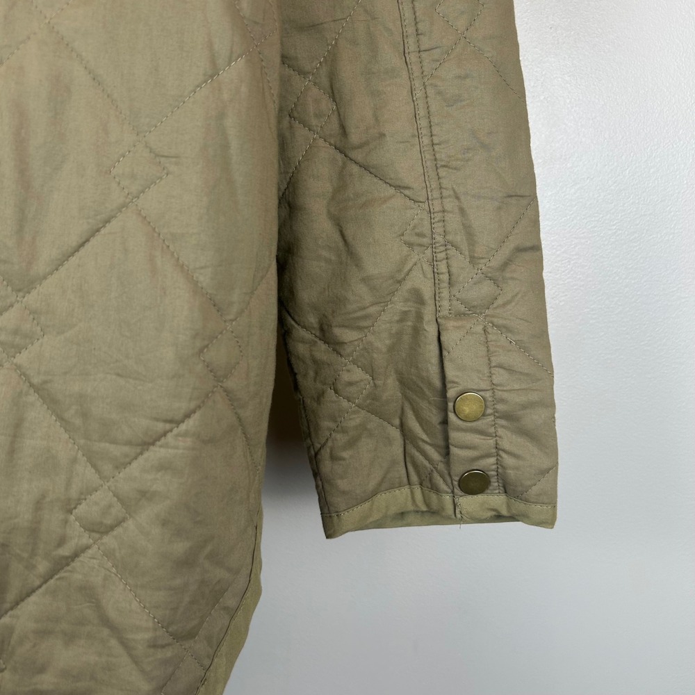 Wishlist Olive Green Quilted Barn Jacket Cargo Pockets M/L Utility Shacket - Picture 5 of 13